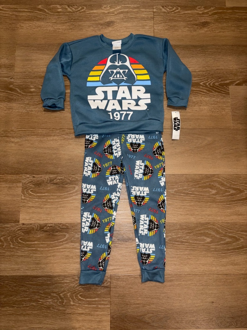 Star Wars 2 Pc Set Kids Size 5 Darth Vader 1977 Retro Sweatshirt Jogger New